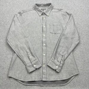 Ash & Erie Shirt Mens Large Gray Slim Fit Long Sleeve Double Faced Button Up